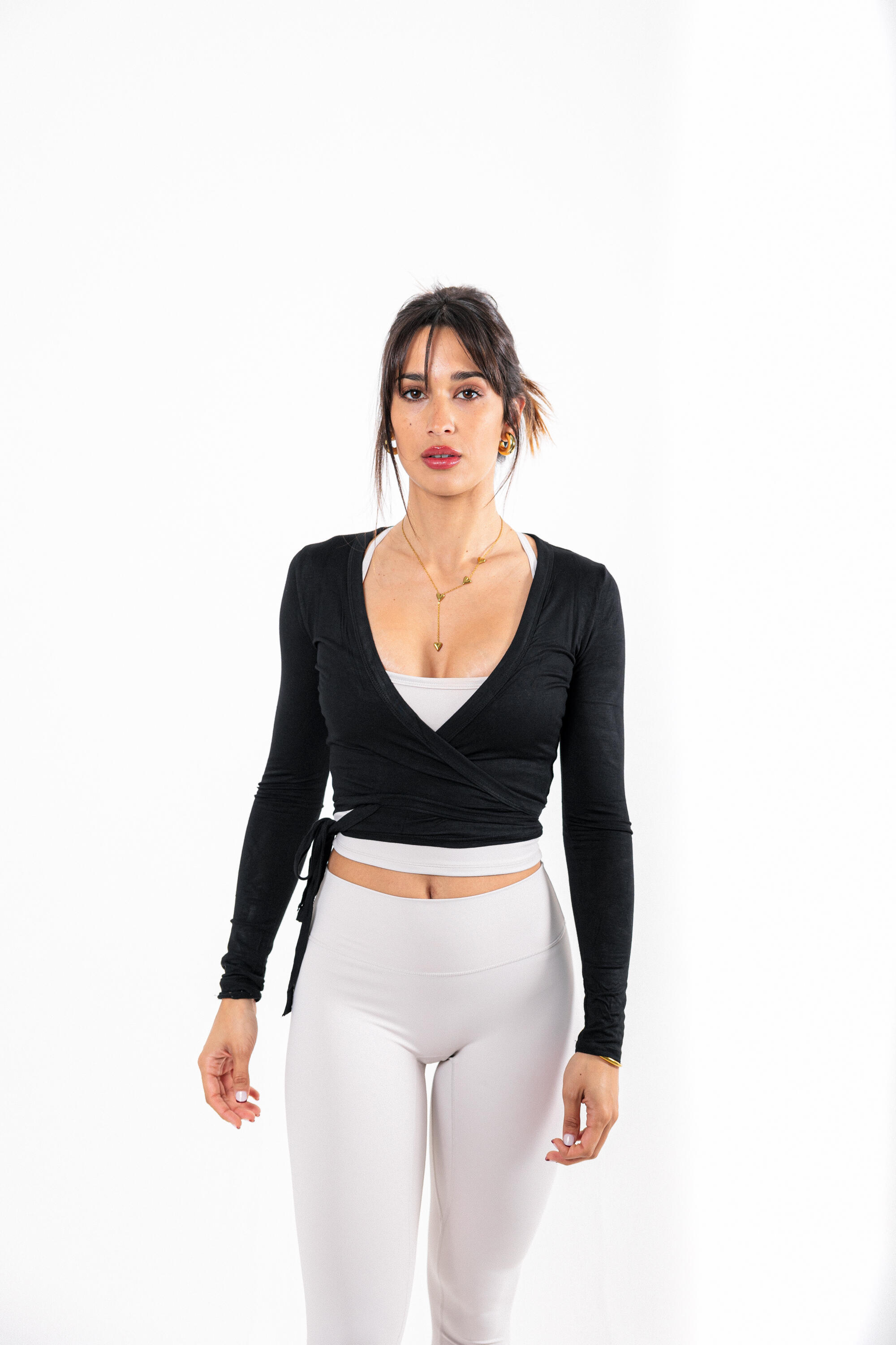 Top extra suave de manga larga estilo ballet para yoga y pilates 2/7