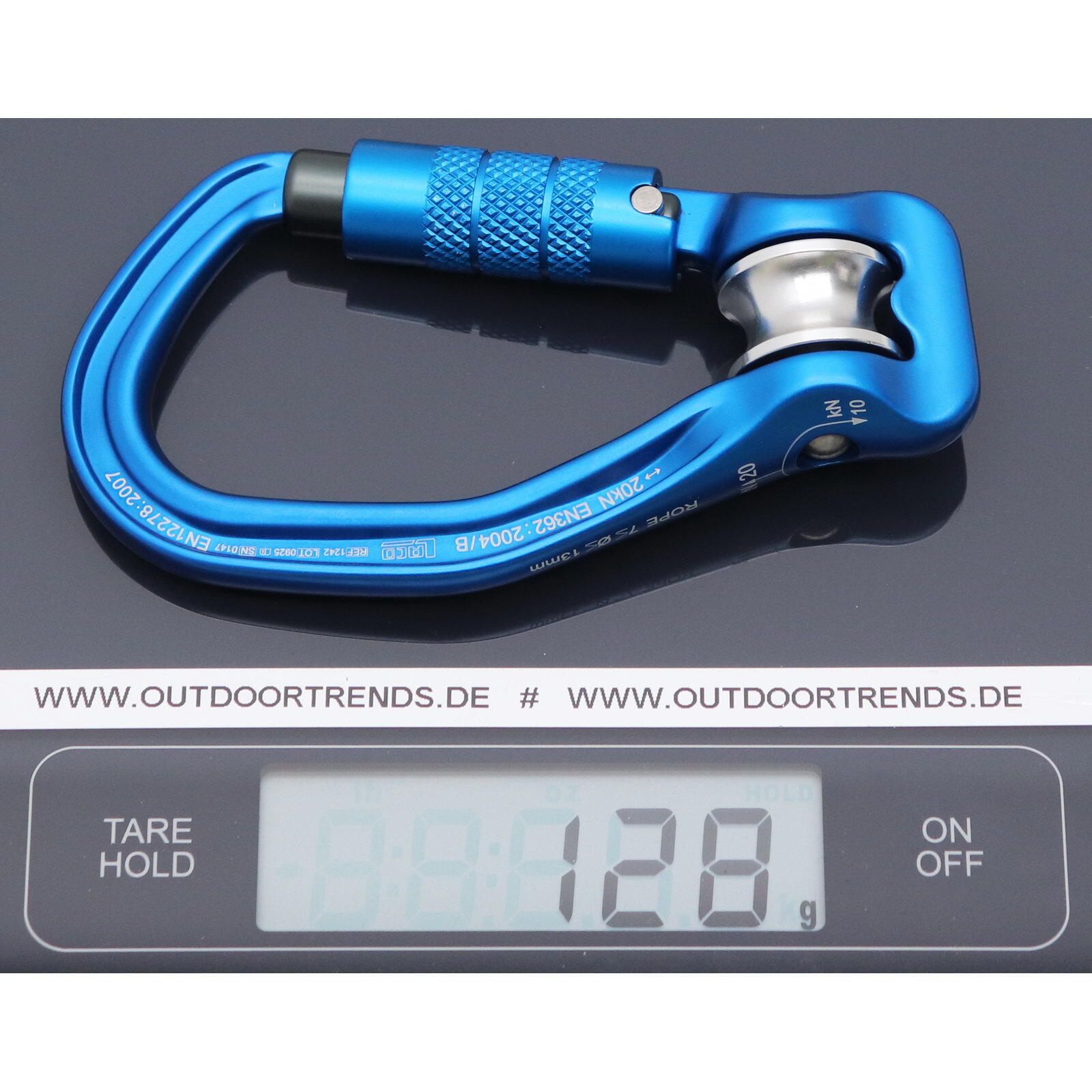 Karabiner mit Seilrolle Carabiner Trilock with Pulley blue 3/3