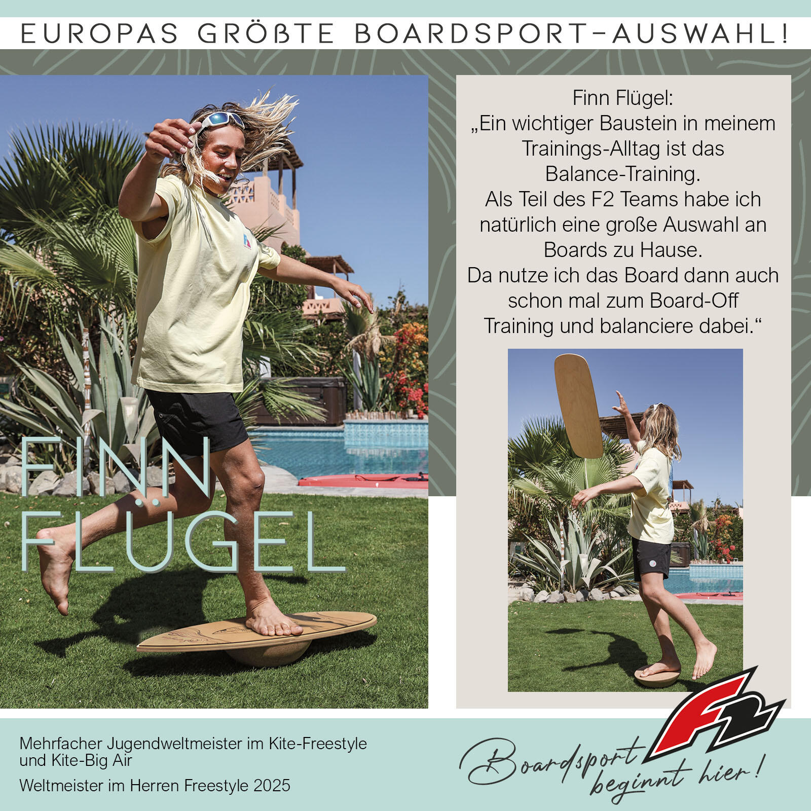 F2 tabla equilibrio corcho para surf 84x31cm con rodillo + semiesfera de corcho 4/7