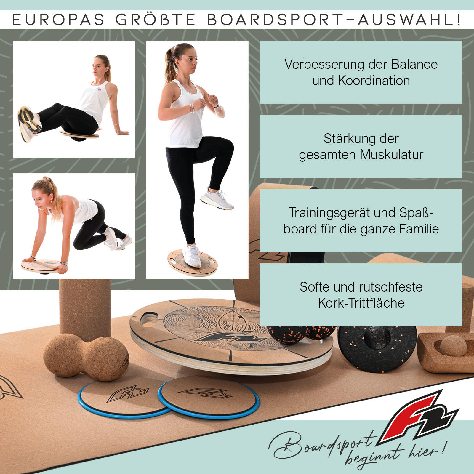 F2 Round Balance Plate Plato de Equilibrio Balance Training 2/5