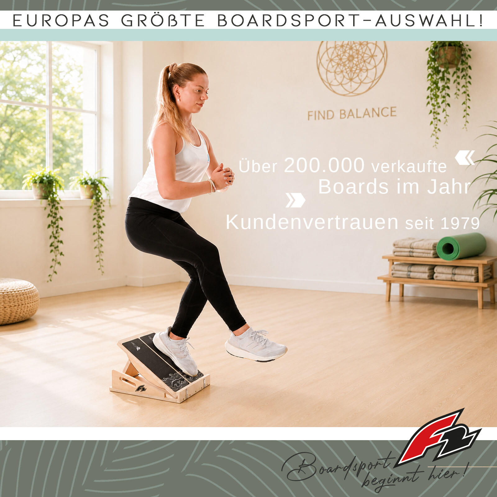 F2 Balance Board Step Board Aparato multifuncional Ajustable de Madera 7/7