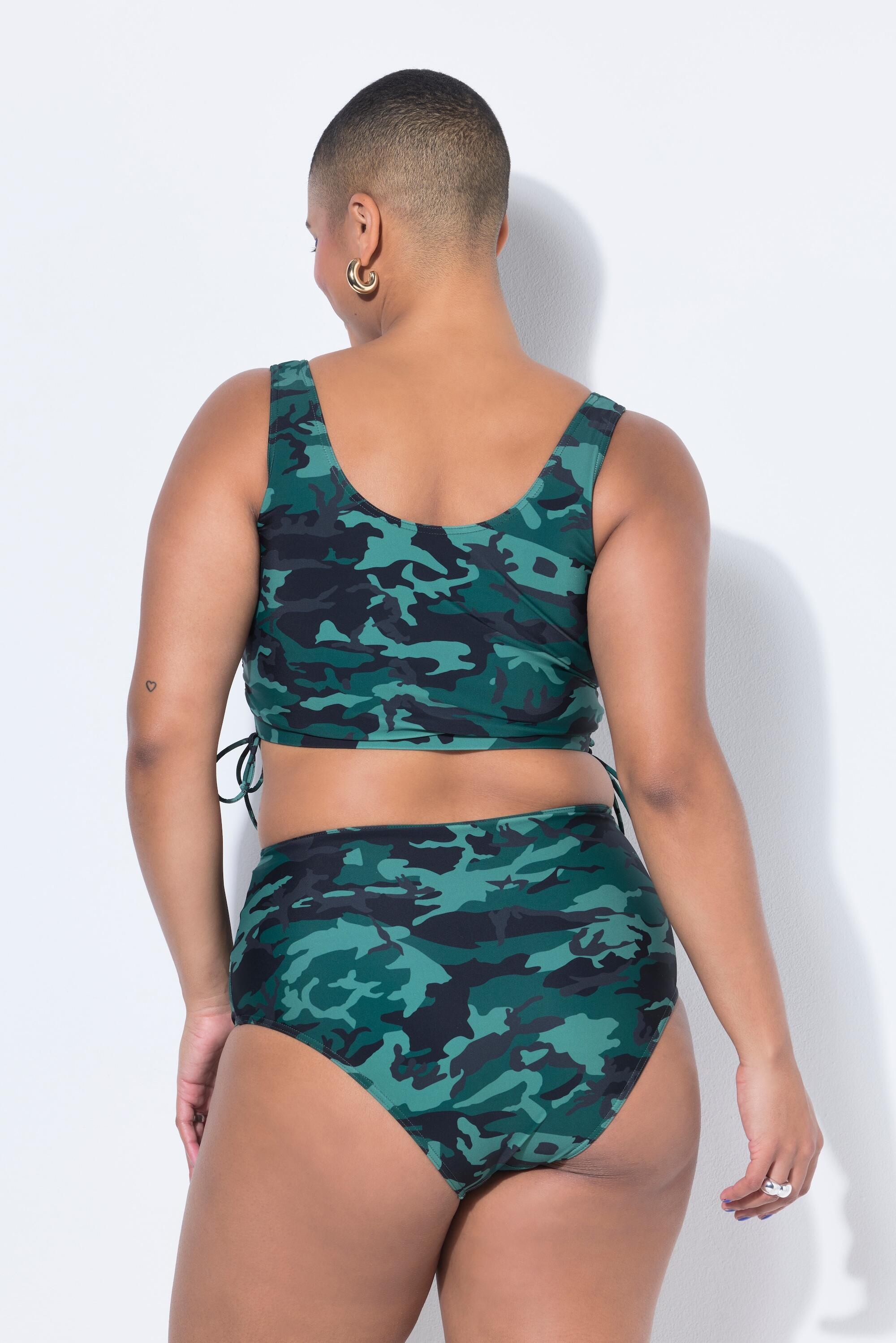 Femme Bas de bikini sculptant style shorty à taille haute et imprimé camouflage 2/6