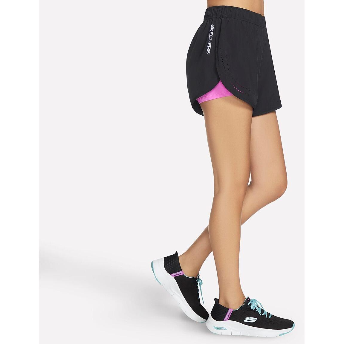 Pantaloncini Skechers performance 3 Inch Hybrid Short, Nero, Donne 3/4