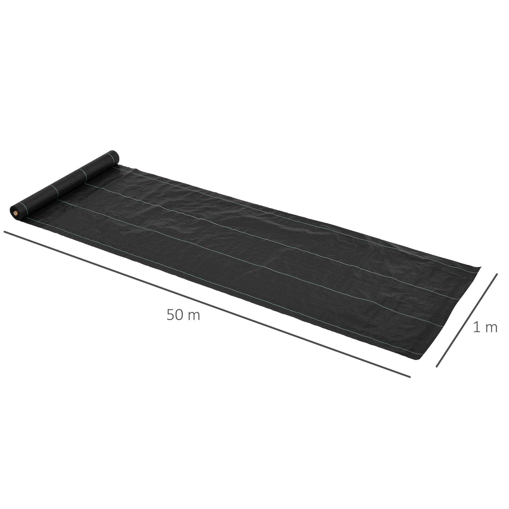 Rollo de Malla Geotextil Outsunny 5000x100x0 cm Negro 3/5