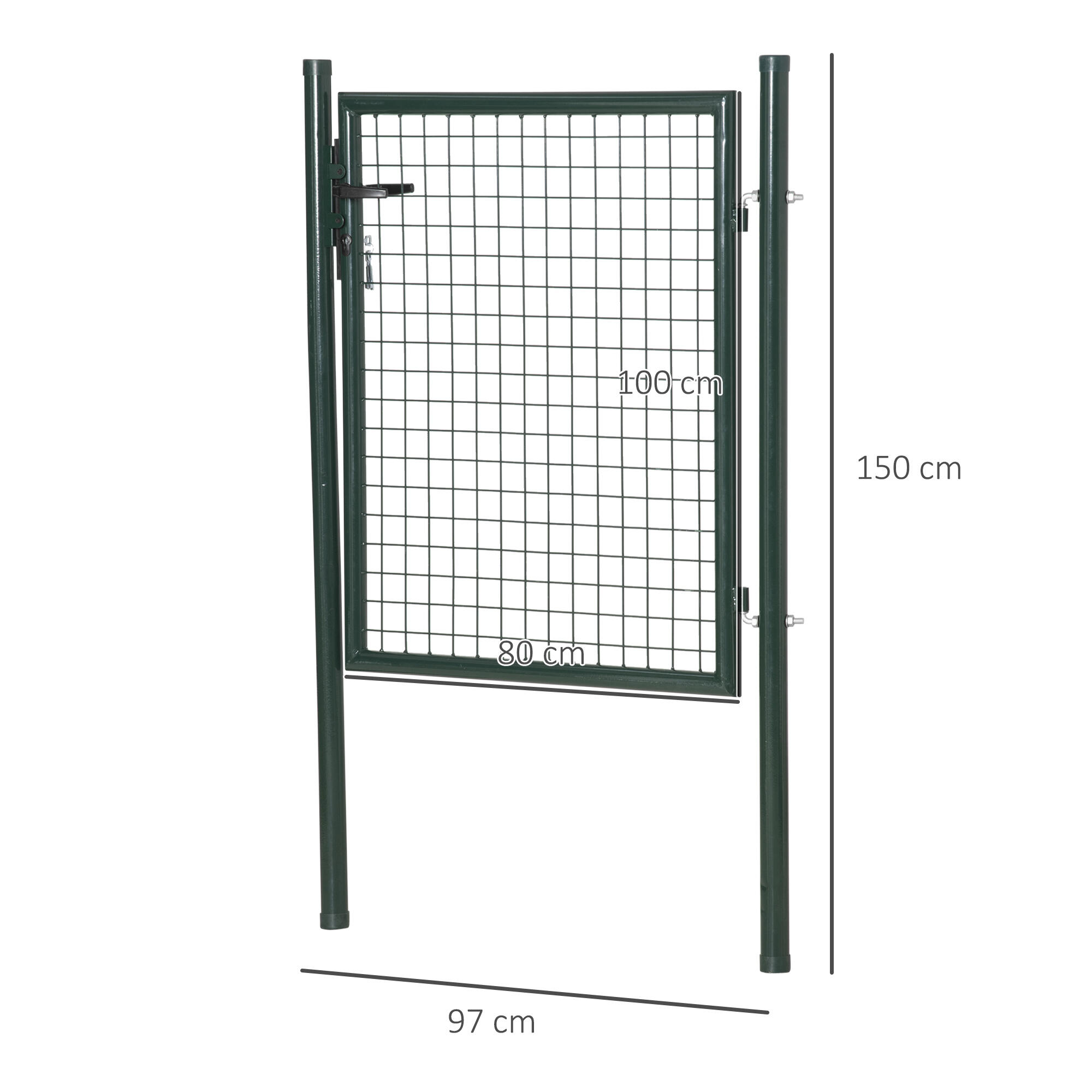 Puerta Verja de Jardín HOMCOM 97x150 cm Verde 3/5