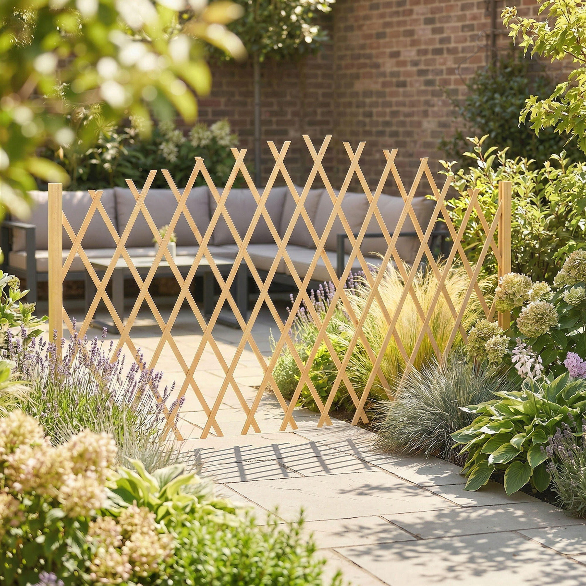 Vallas de Jardín Outsunny 180x30x103 cm Madera Natural 5/5