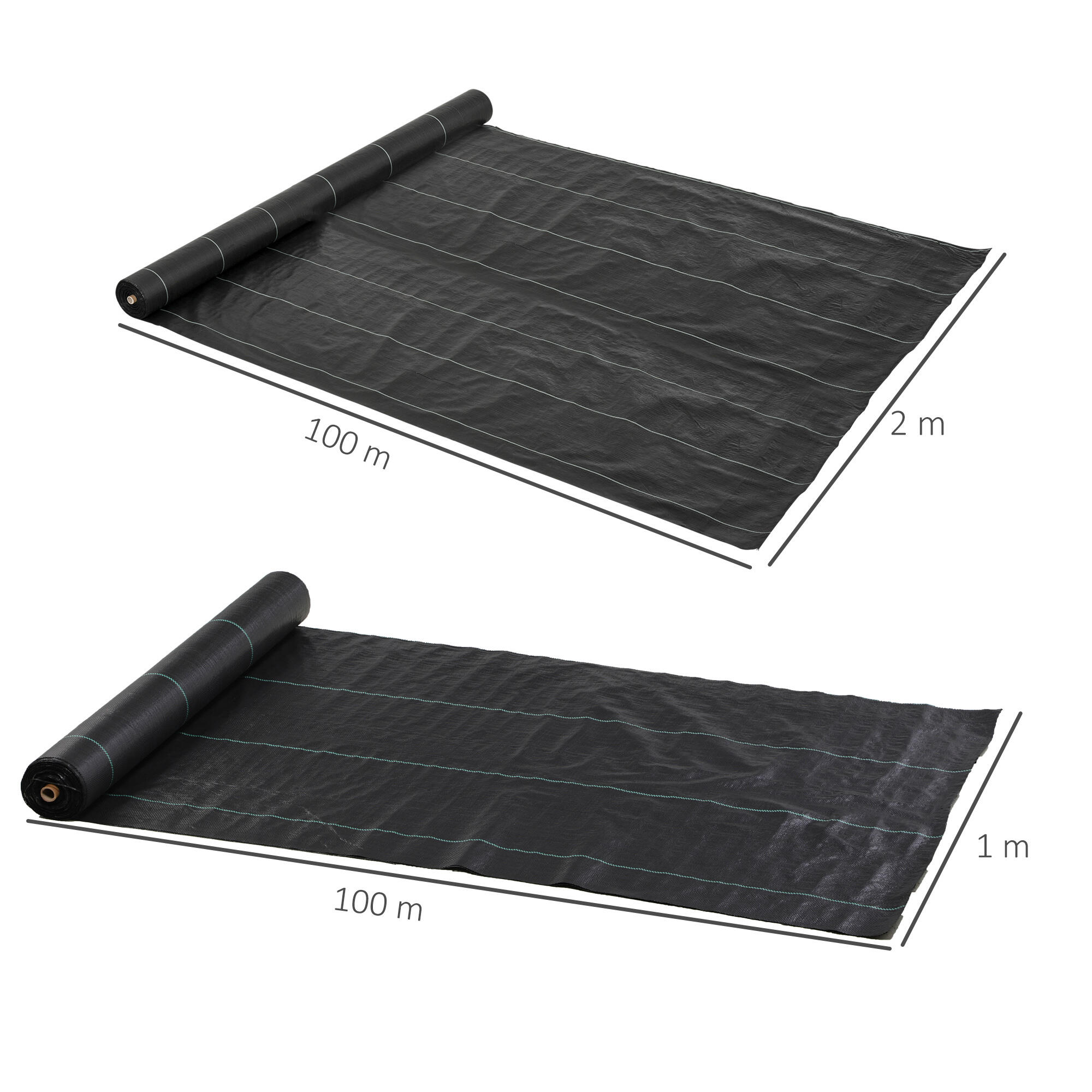 Malla Antimaleza Outsunny 10000x200 cm Negro 3/5