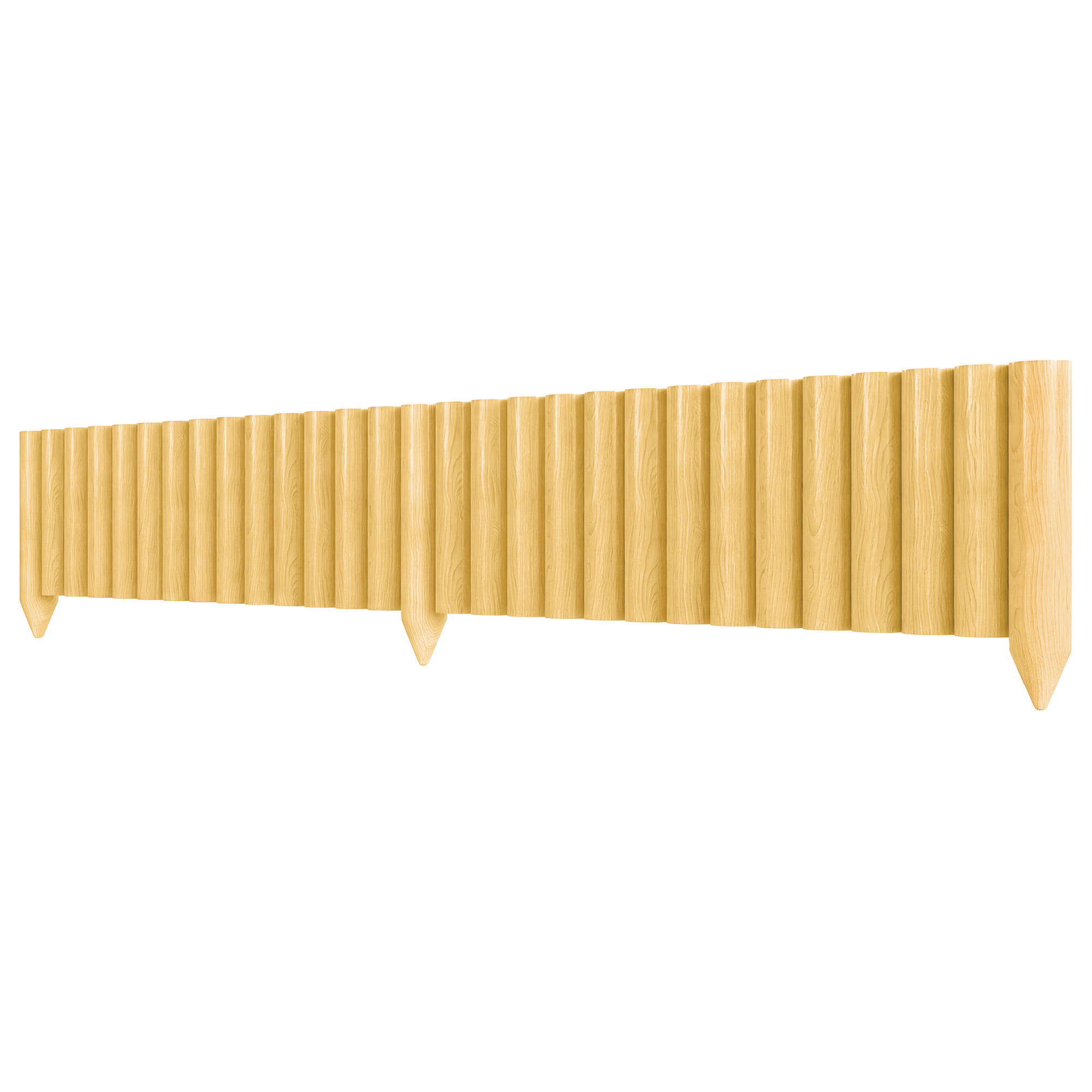 Valla de Jardín Outsunny 176x38 cm Madera Natural 1/5