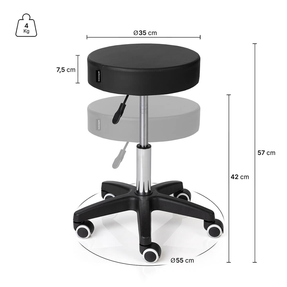 Kit Marquesa Portátil 2 Corpos em Madeira + Banco com Rodas Preto 4/7