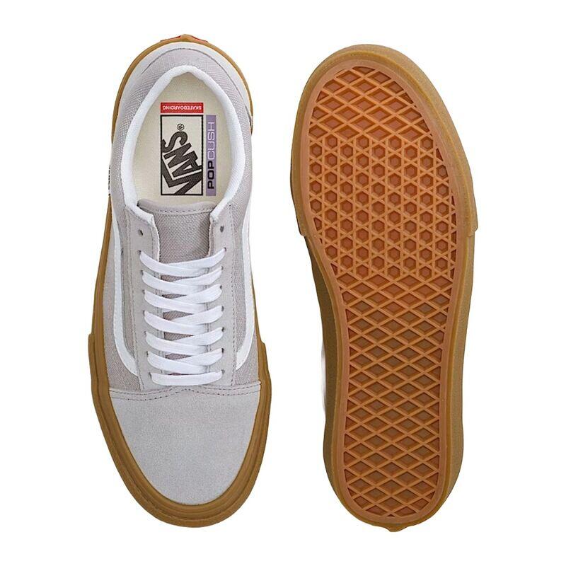 Zapatillas Grises Vans Old Skool Gum Silver Cómodas y Ligeras 3/4