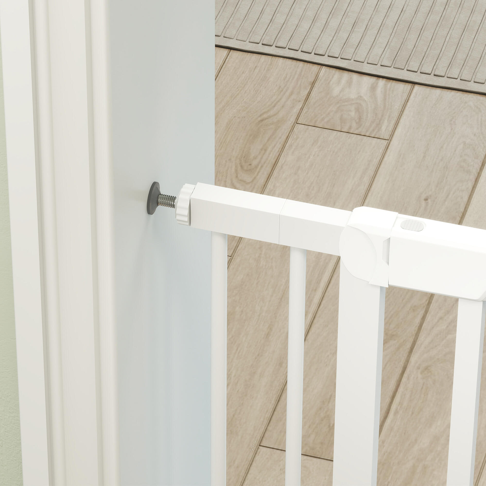 Barrera de Seguridad PawHut 88x3x76 cm Blanco 5/5