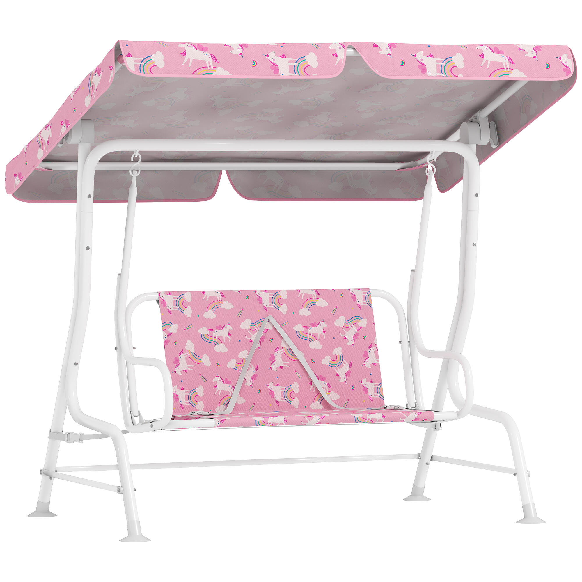 Columpio Jardín Infantil AIYAPLAY 112x75x120 cm Rosa 1/5