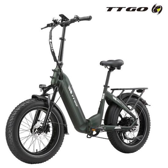 Vélo électrique hybride pneus larges sport F6Boost longue autonomie vert