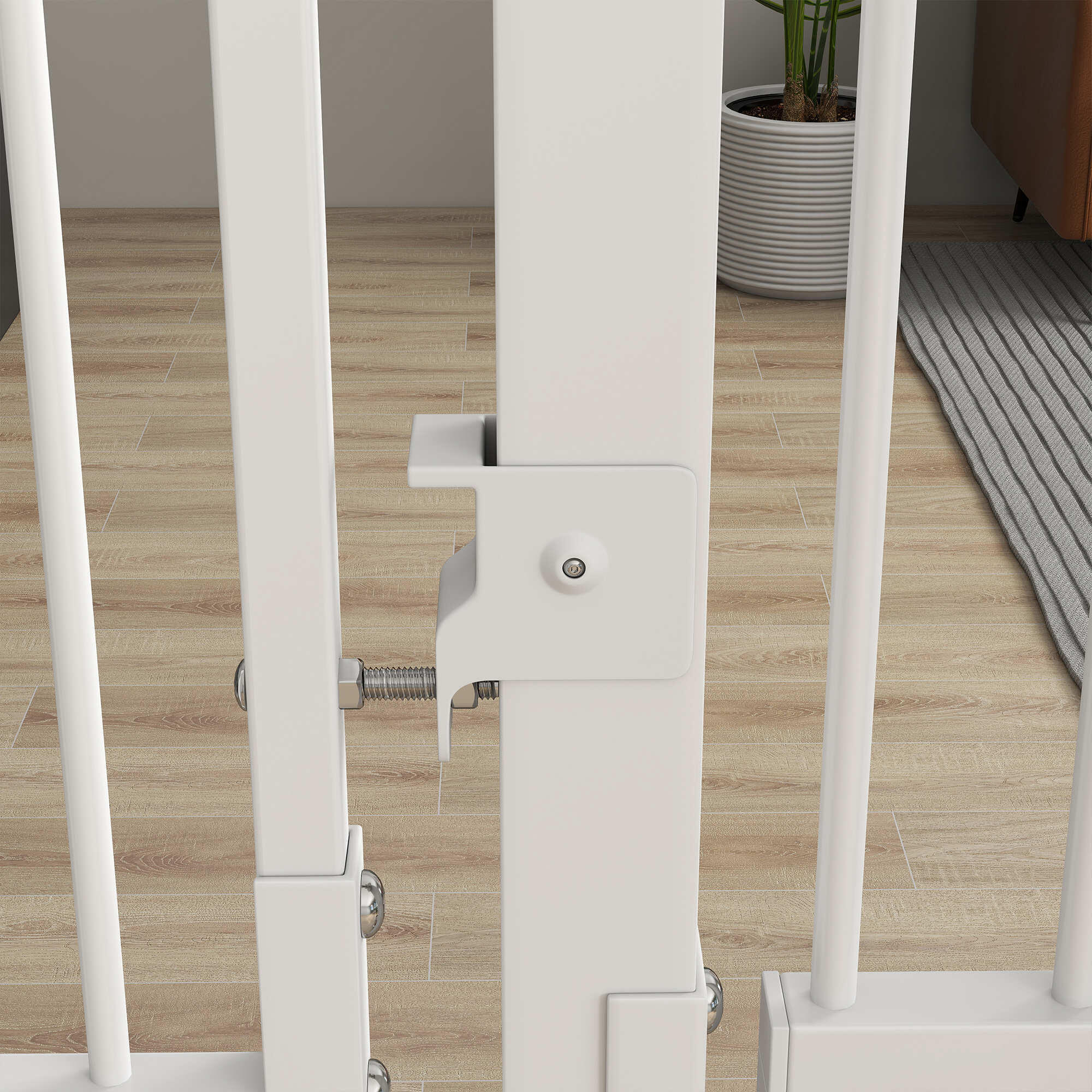 Barrera de Seguridad PawHut 104x5x180 cm Blanco 4/5