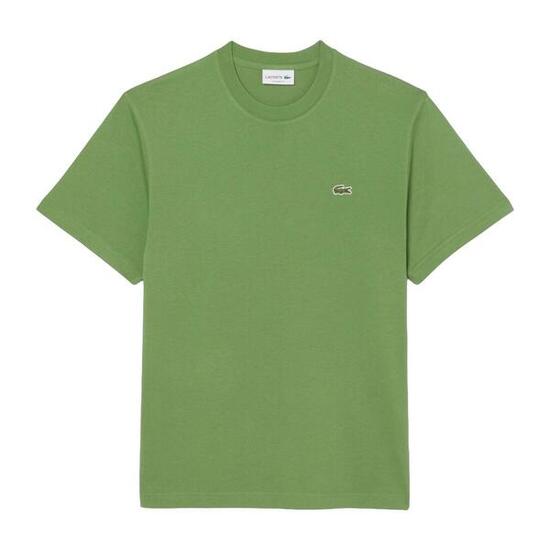 Camiseta Verde Lacoste de Corte Clásico Mache Vert de Punto de Algodón