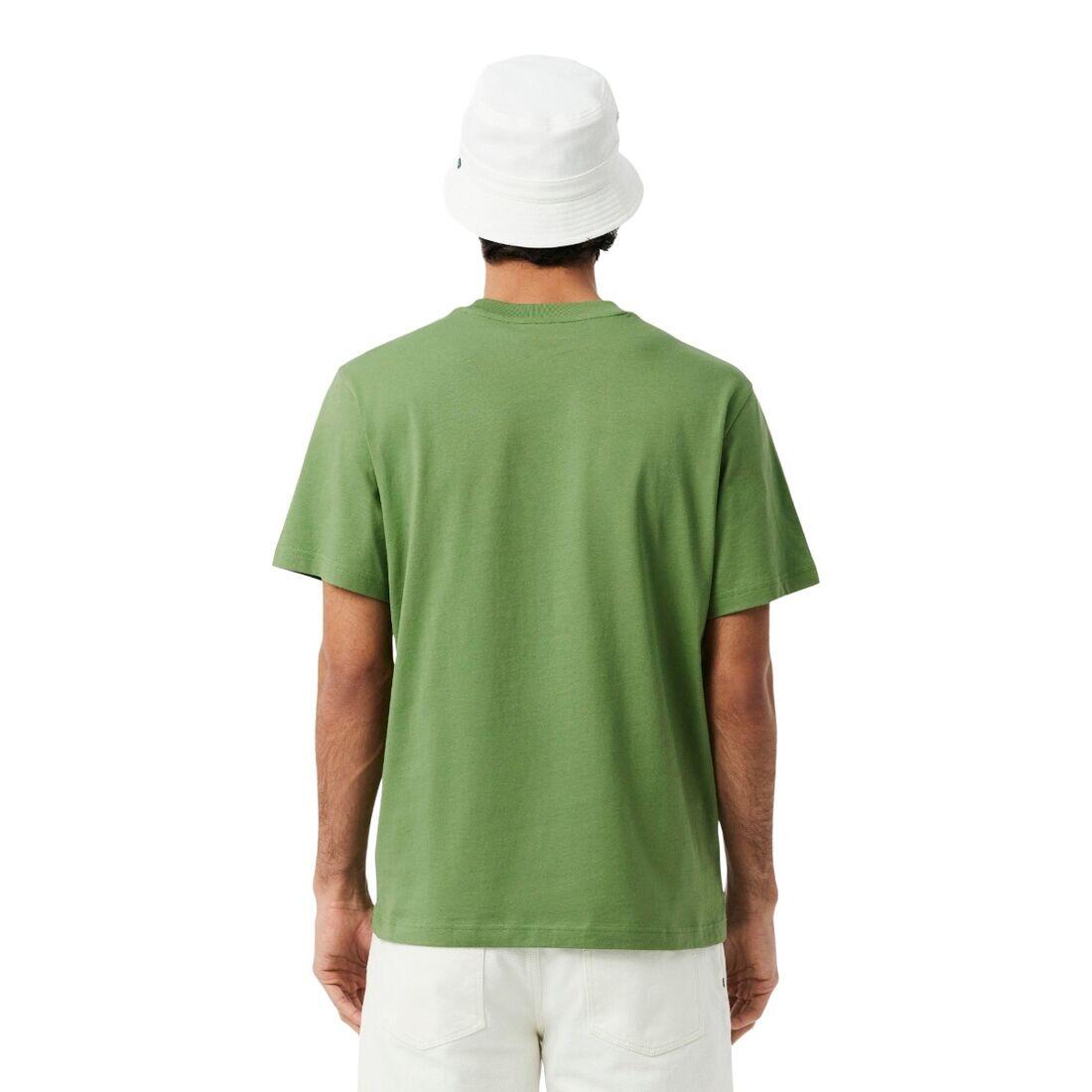 Camiseta Verde Lacoste de Corte Clásico Mache Vert de Punto de Algodón 3/5