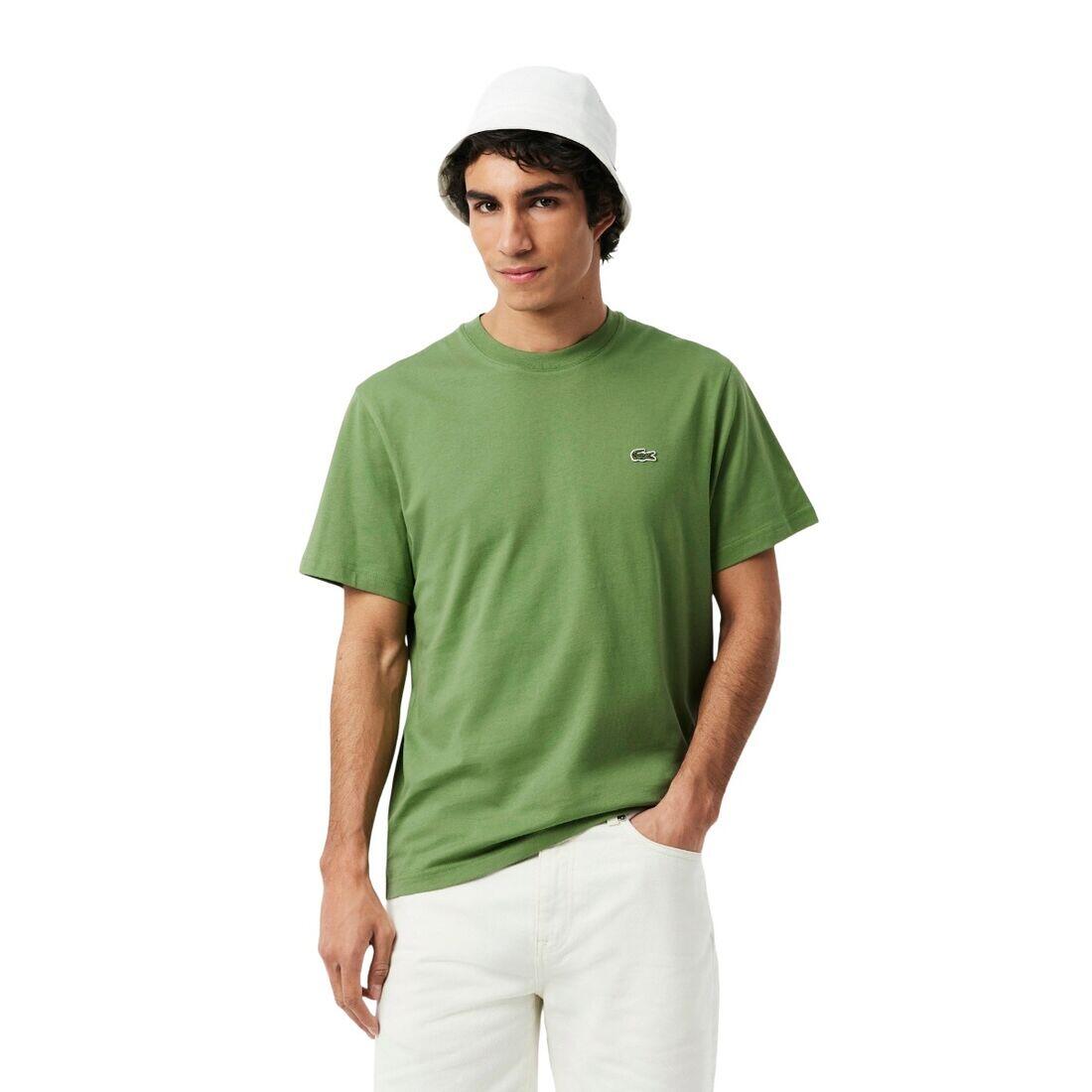 Camiseta Verde Lacoste de Corte Clásico Mache Vert de Punto de Algodón 2/5