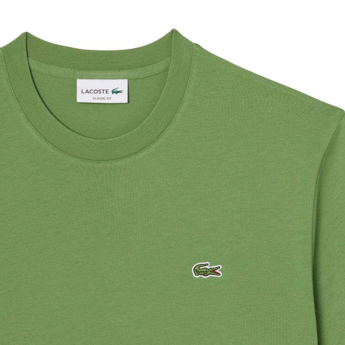 Camiseta Verde Lacoste de Corte Clásico Mache Vert de Punto de Algodón 4/5