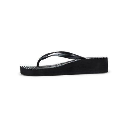 Chancla con cuña para mujer con estampado tropical y logotipos