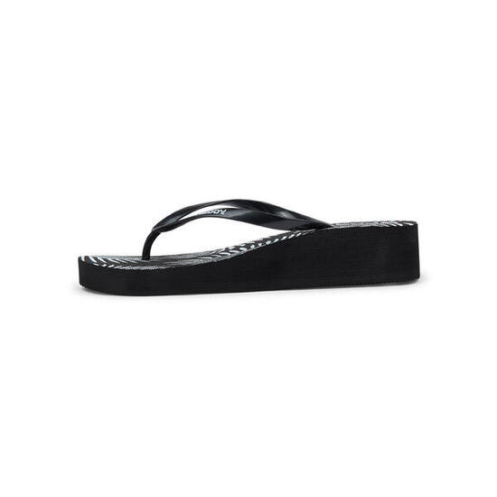 Chancla con cuña para mujer con estampado tropical y logotipos