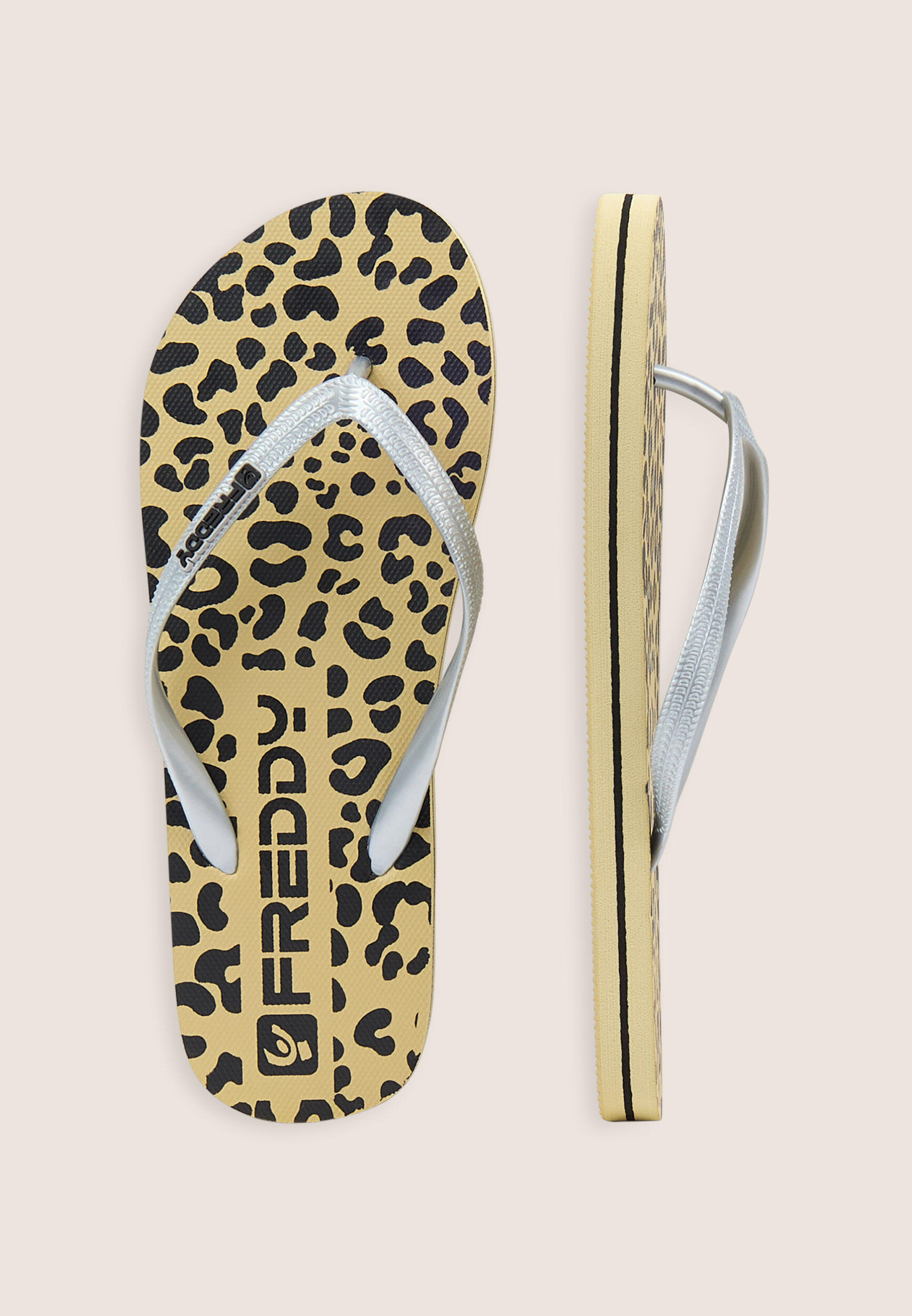 Infradito flip-flop donna con stampa leopardata e loghi 3/3