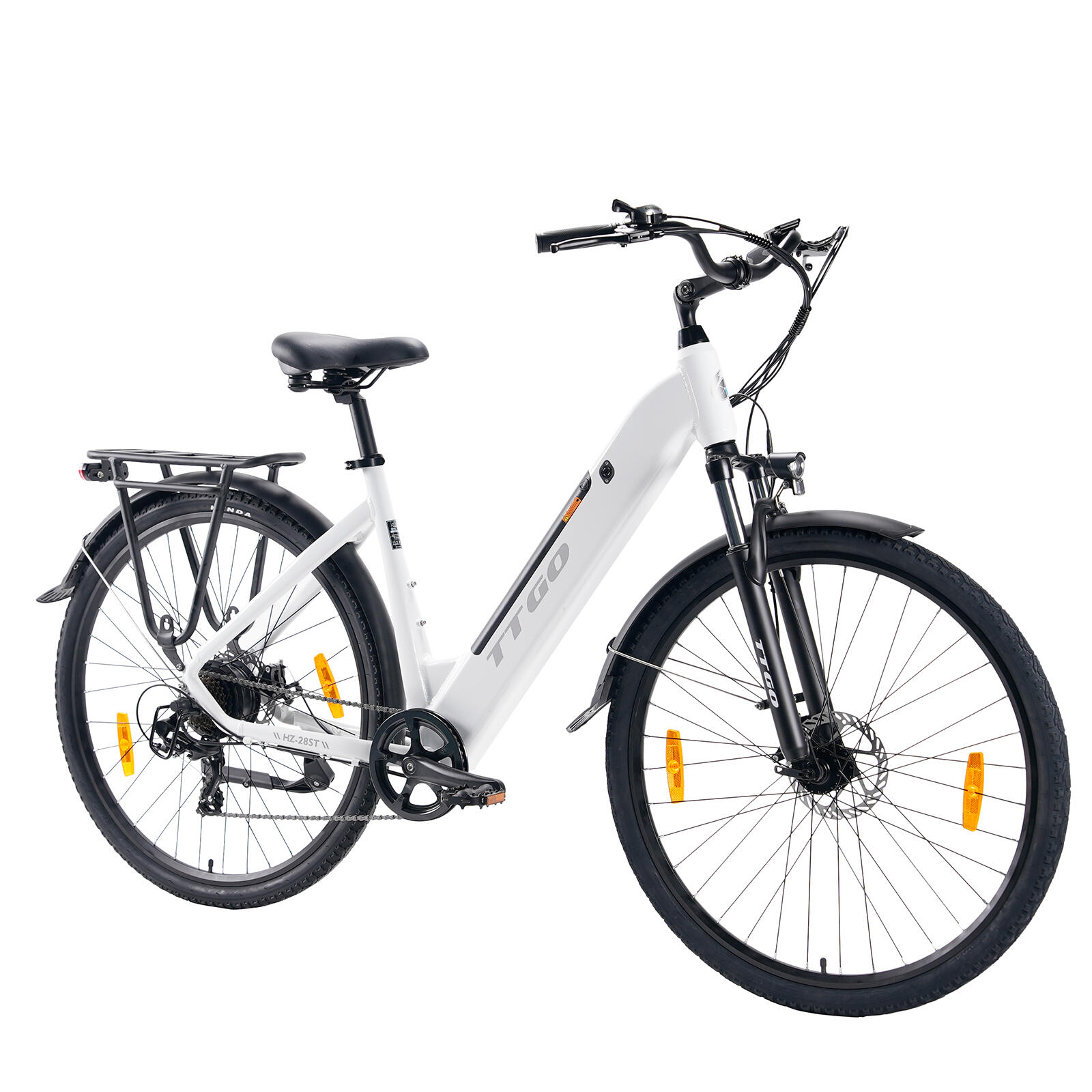Bici eléctrica HZ-28 120km 28" 250W 2026 blanca, hombre/mujer 2/8