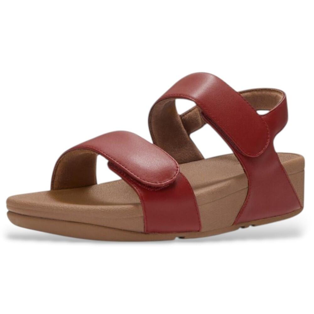 Lulu Adjustable Piel Fucsia - Sandalia Mujer, Velcro Y Cuña 2/7
