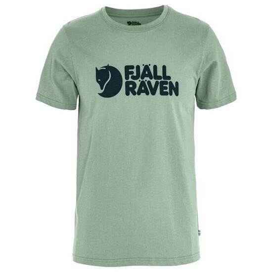 Camiseta Verde Fjallraven Logo Misty Green Práctica y Duradera