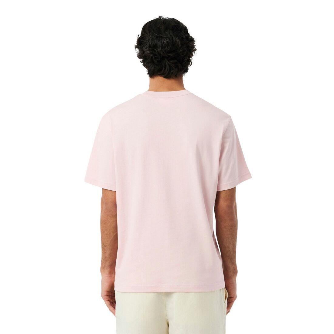 Camiseta Rosa Lacoste de Corte Clásico Nidus de Punto de Algodón 3/5