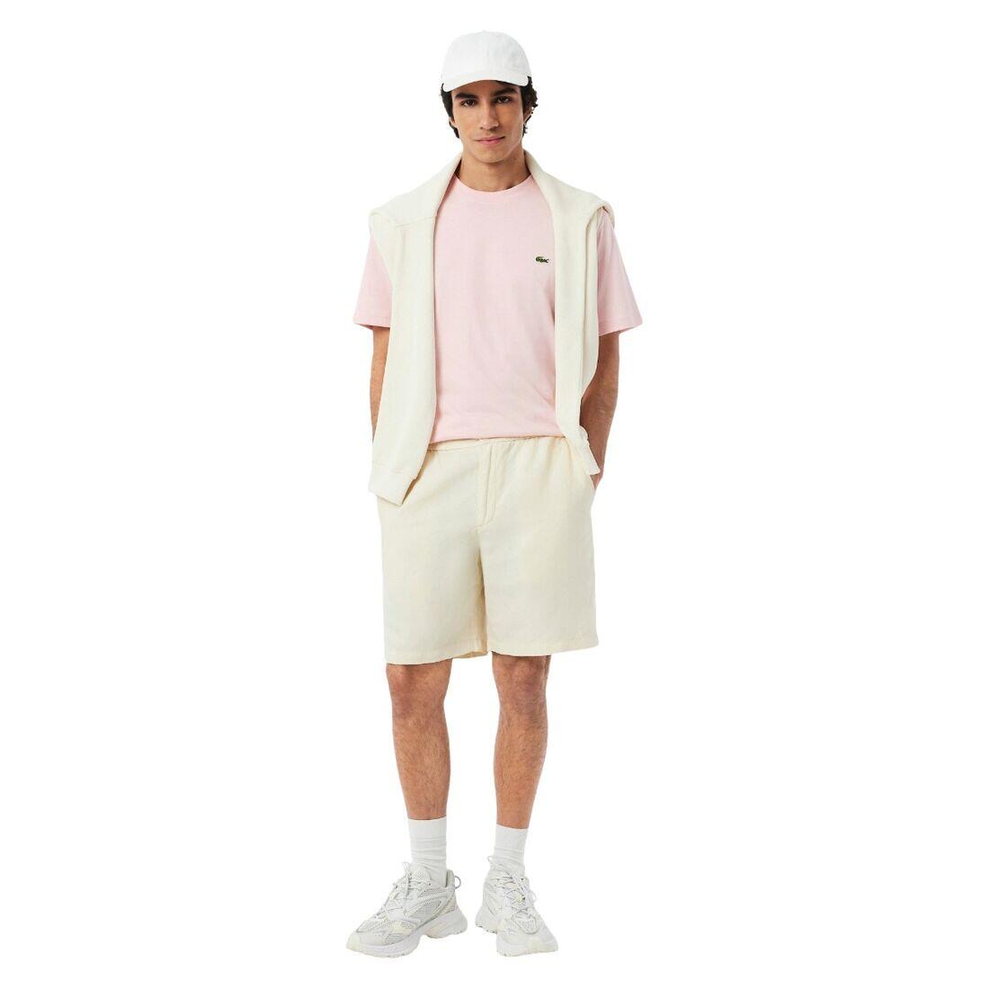 Camiseta Rosa Lacoste de Corte Clásico Nidus de Punto de Algodón 4/5