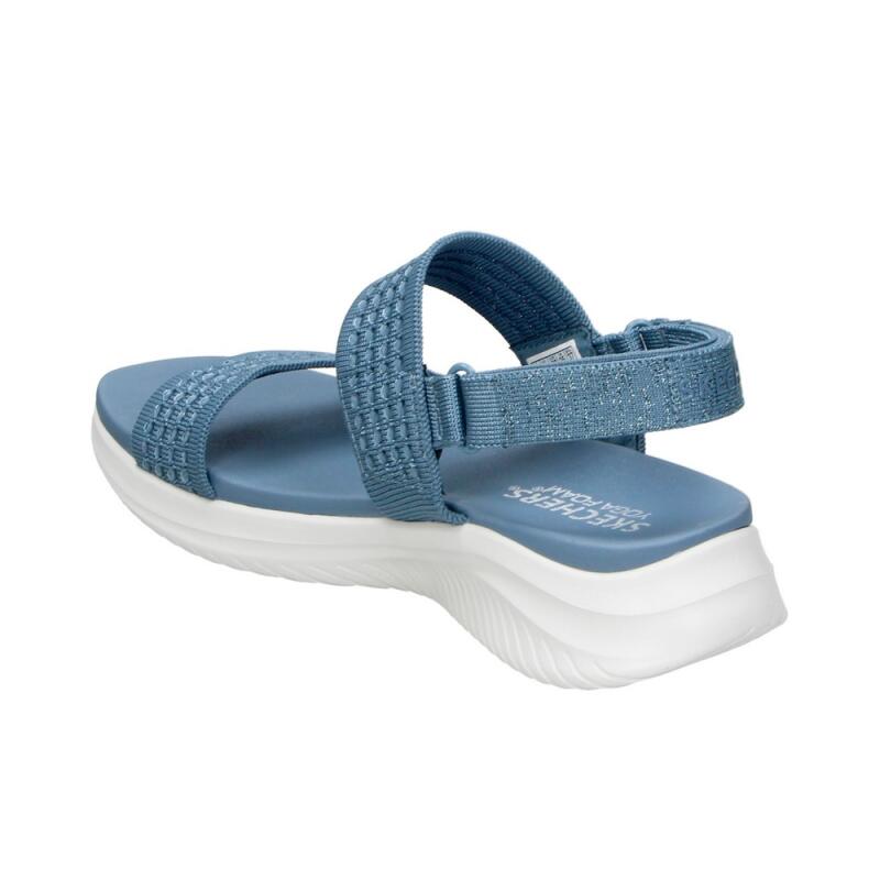 Sandalias Planas Mujer Skechers Ultra Flex 3.0 All About U Azul 3/4