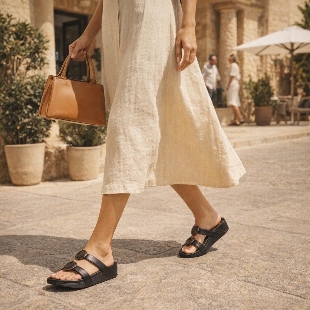 Fino Marbled-stone Negro - Chanclas Mujer Fitflop Confort 7/7