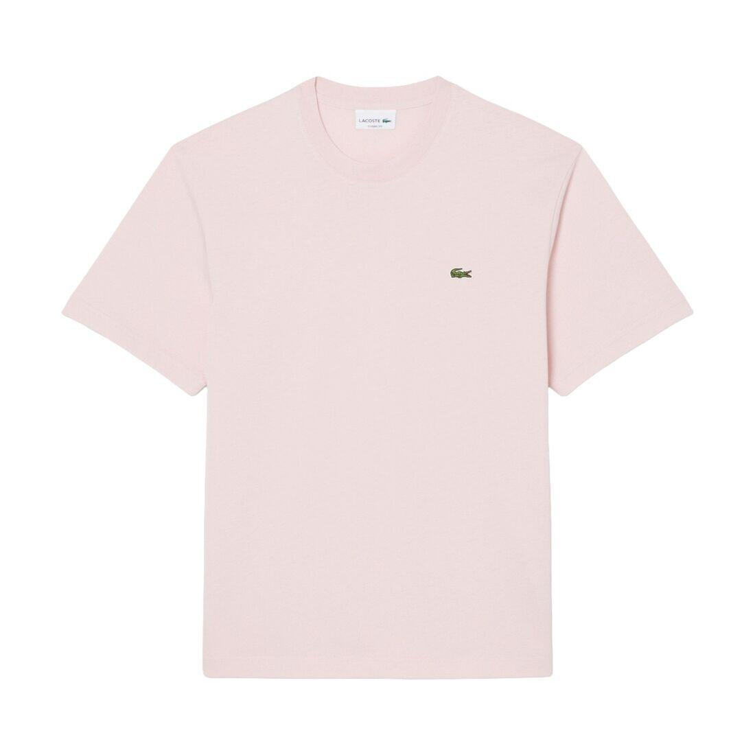 Camiseta Rosa Lacoste de Corte Clásico Nidus de Punto de Algodón 1/5