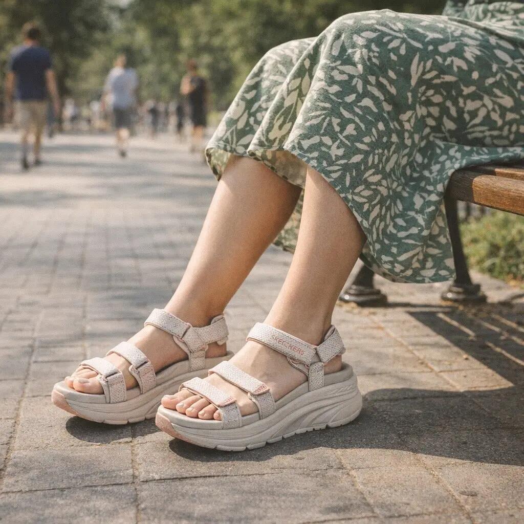 D'lux Walker Sea-scape Taupe - Sandalia  Skechers 7/7