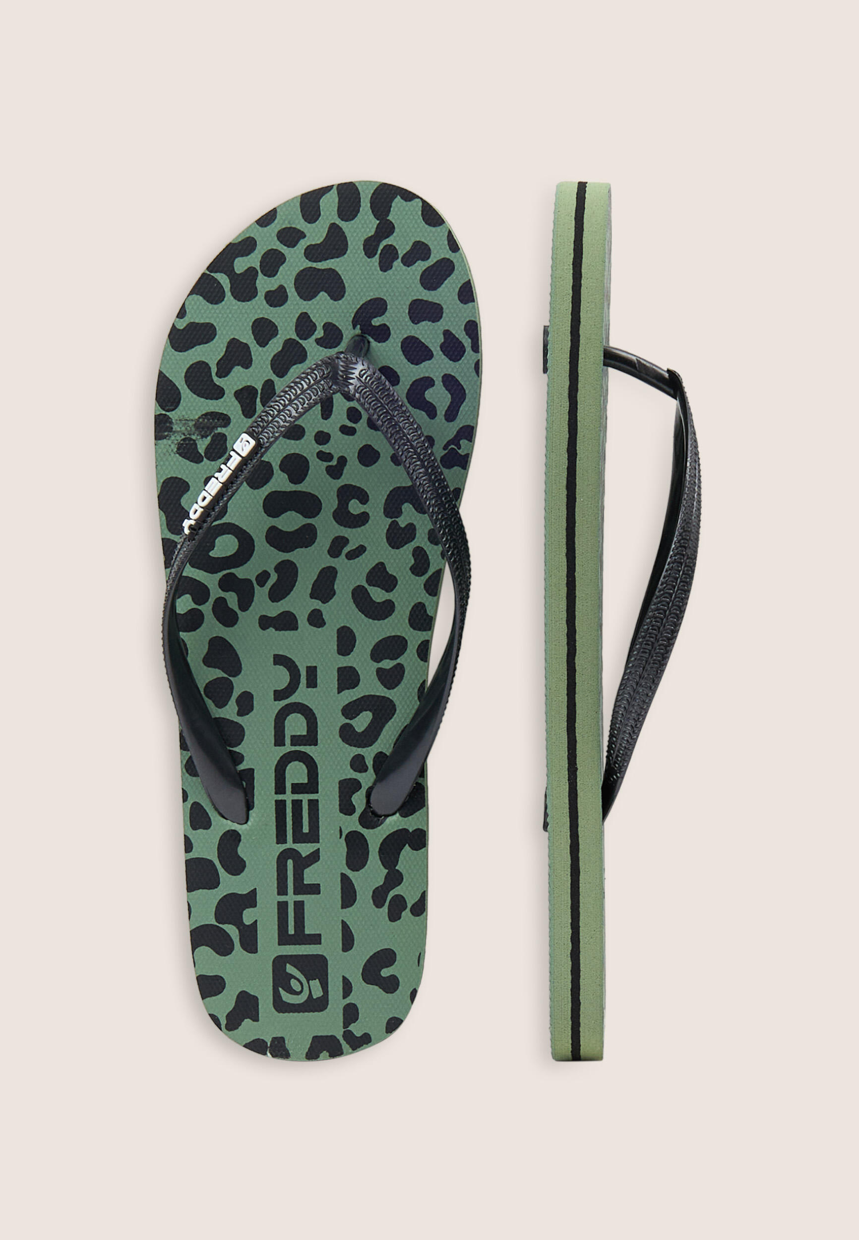 Infradito flip-flop donna con stampa leopardata e loghi 3/3