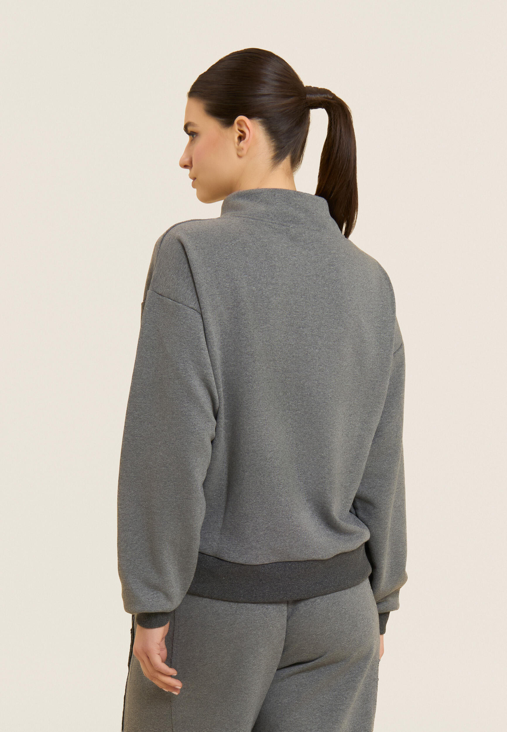 Sweat-shirt mélangé Femme avec demi-fermeture éclair Freddy pour ELITE 3/5