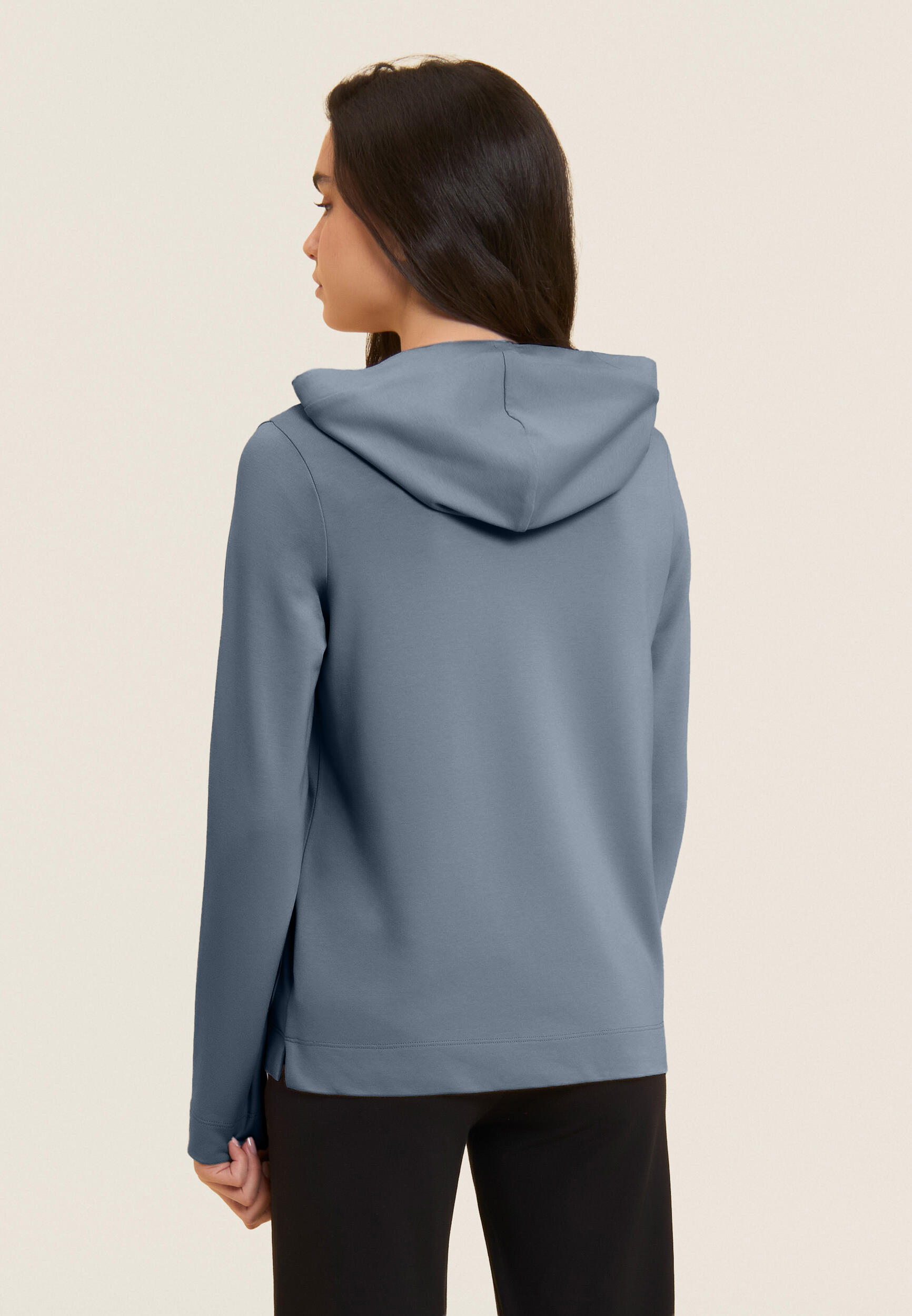 Sweat-shirt avec fermeture zippée et capuche avec paillettes et insertion effet 3/5