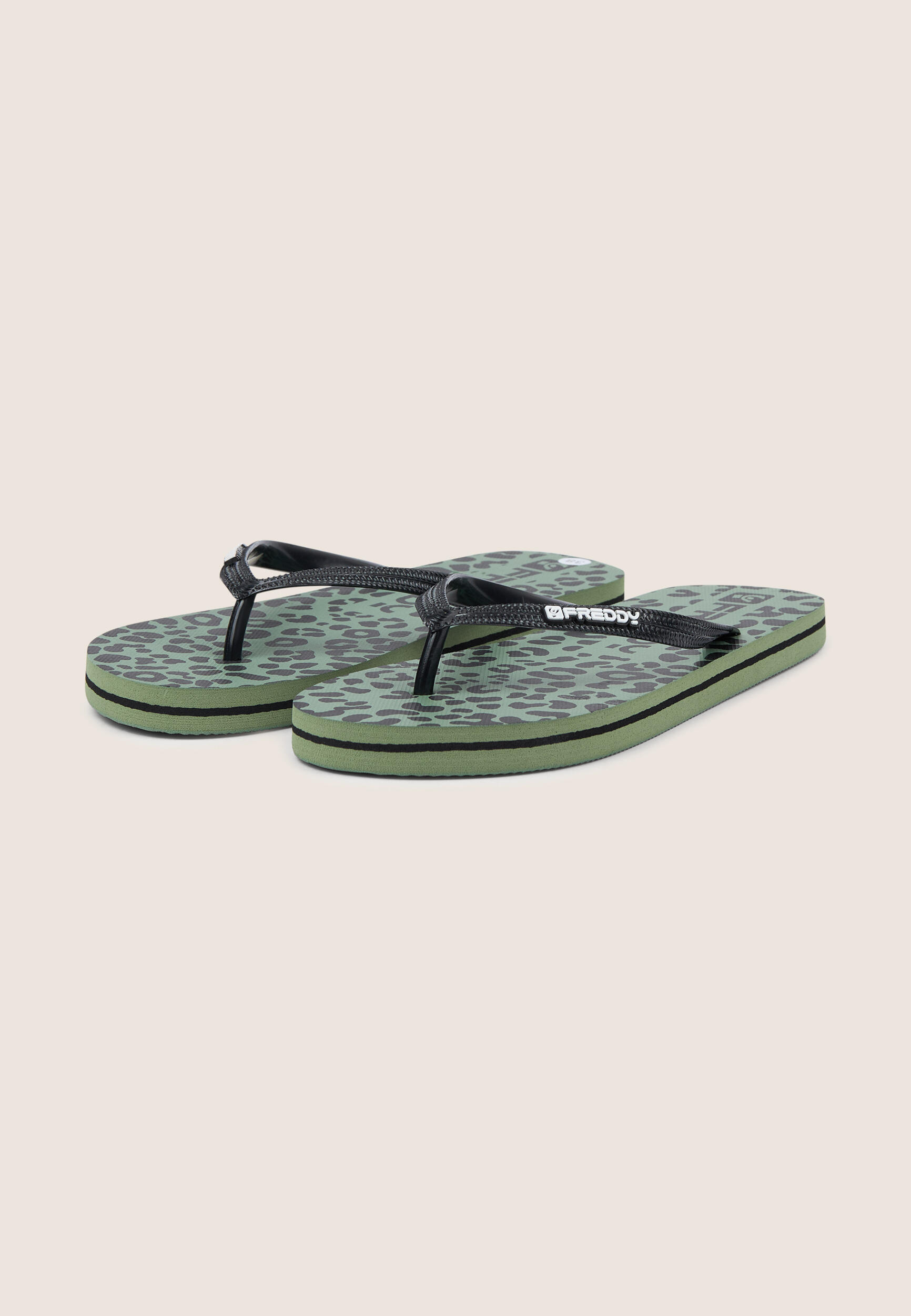 Infradito flip-flop donna con stampa leopardata e loghi 2/3