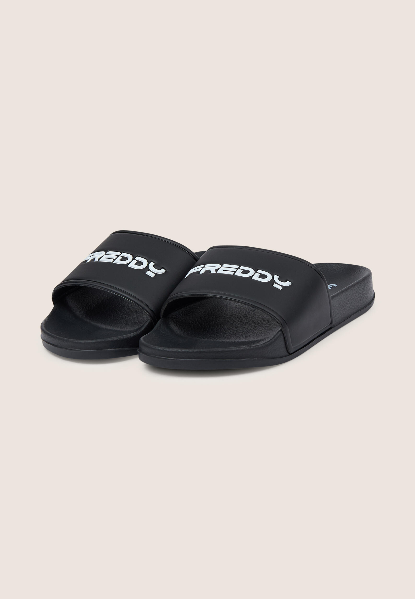Claquettes slide pour homme avec logos contrastés et assise plantaire profilée 2/3