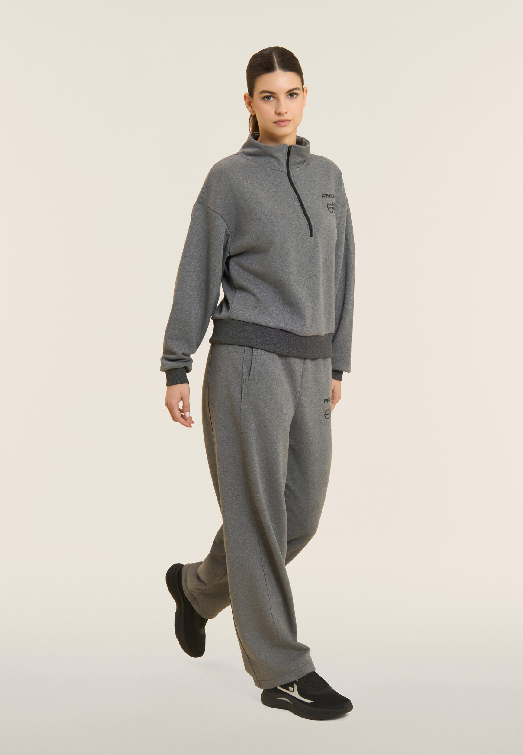 Sweat-shirt mélangé Femme avec demi-fermeture éclair Freddy pour ELITE 5/5