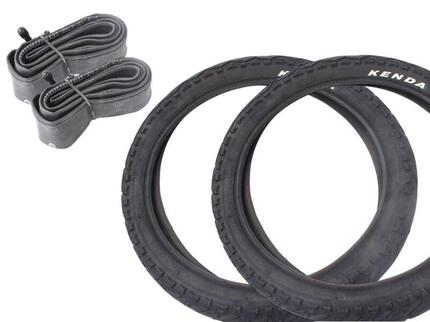 Set pneus BMX KENDA Khan 16 pouces x 1,75 pouces + chambre à air AV