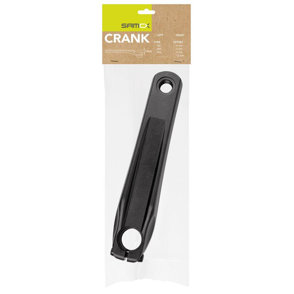 Pedaleiro Samox esquerdo Hollowtech 175 mm offset 13 mm alumínio preto 3/3
