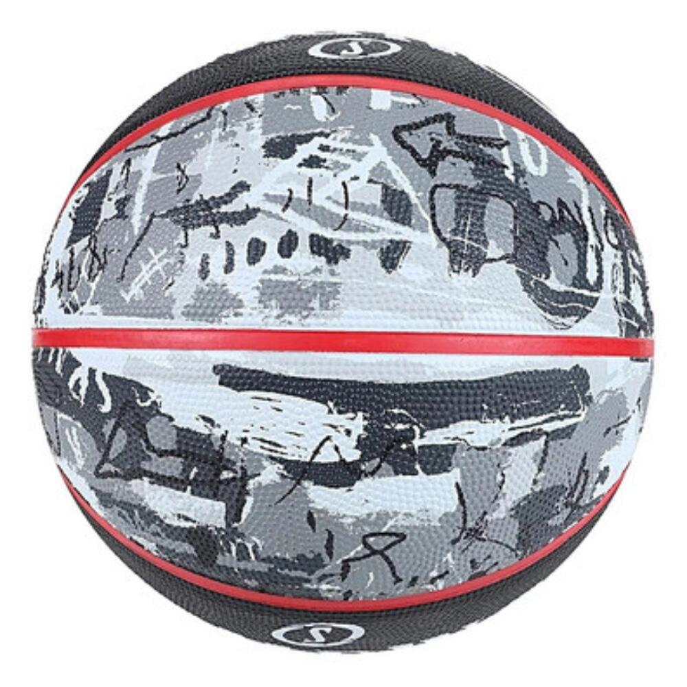 Balón de Baloncesto Spalding Black Red Graffiti Talla 7 2/3