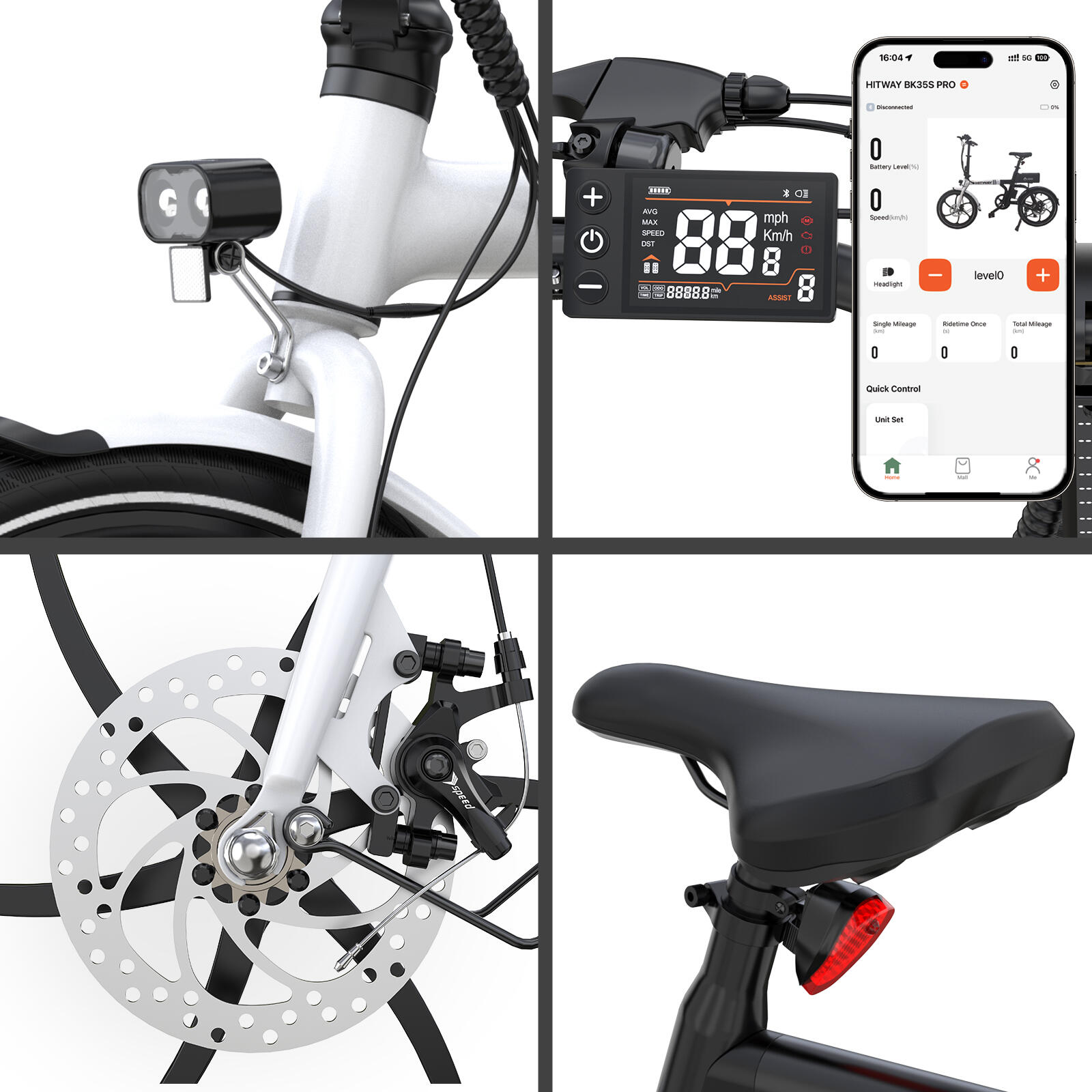 Bici elettrica pieghevole 20" app smart 7 velocità bk35 6/7