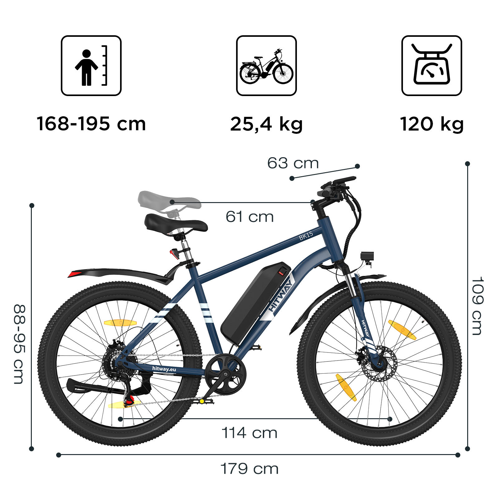 Homme VTT électrique 27,5" batterie 13Ah amovible 7 vitesses 100km 7/7