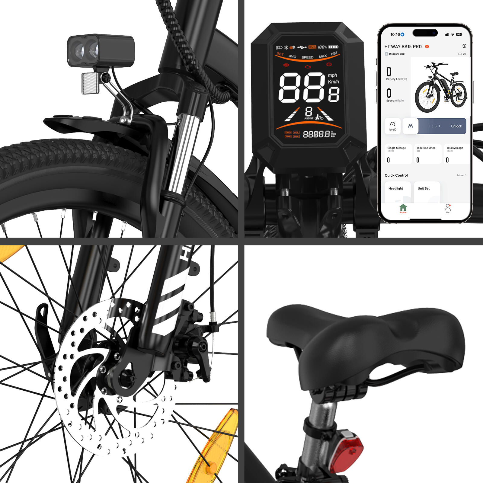 Homme VTT électrique 27,5" batterie 13Ah amovible 7 vitesses 100km 6/7
