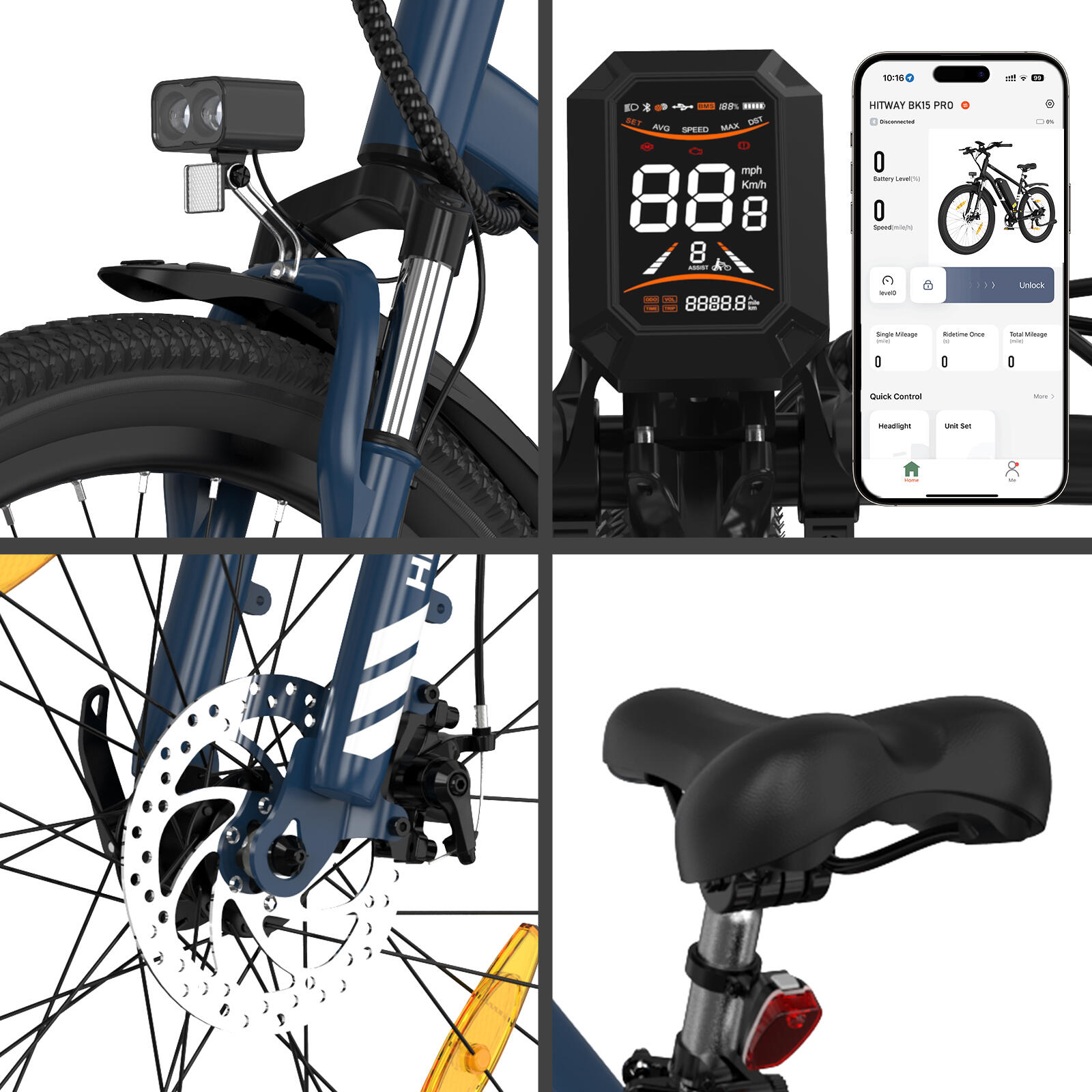 Homme VTT électrique 27,5" batterie 13Ah amovible 7 vitesses 100km 6/7