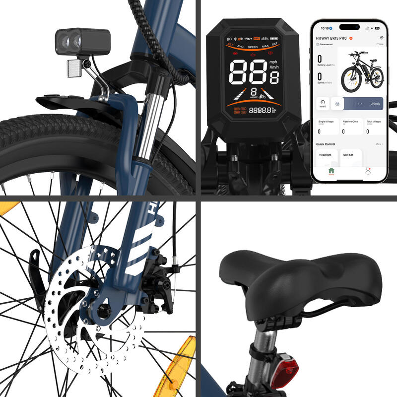 MTB electric 27,5" 250W baterie 36V 13Ah autonomie până la 100 km BK15PRO