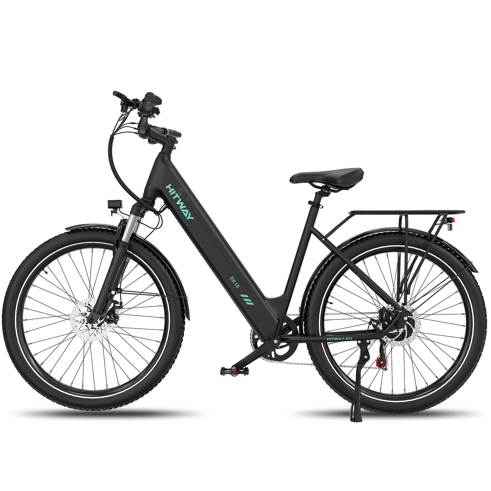 E-Bike Urbana HITWAY BK18 27.5": Cuadro Bajo, 100km Autonomía, App/NFC 3/7