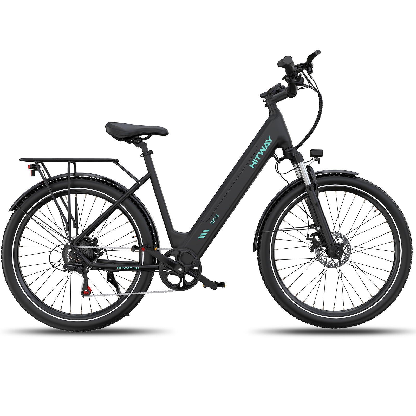 E-Bike Urbana HITWAY BK18 27.5": Cuadro Bajo, 100km Autonomía, App/NFC 2/7